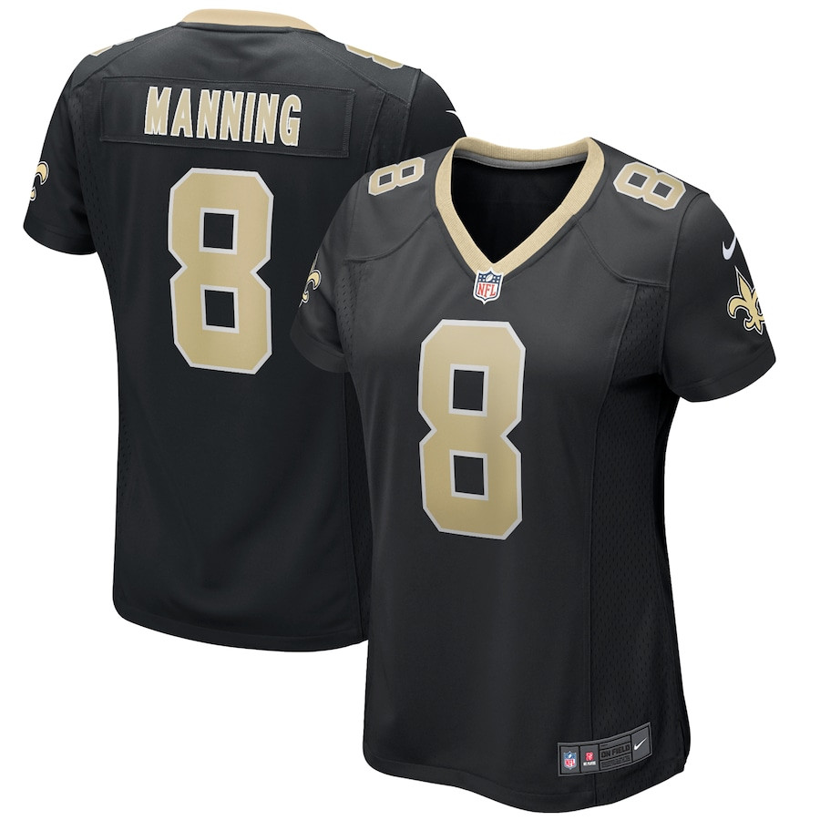 Archie Manning 8 New Orleans Saints Women Game Retired Jersey - Black Js8682