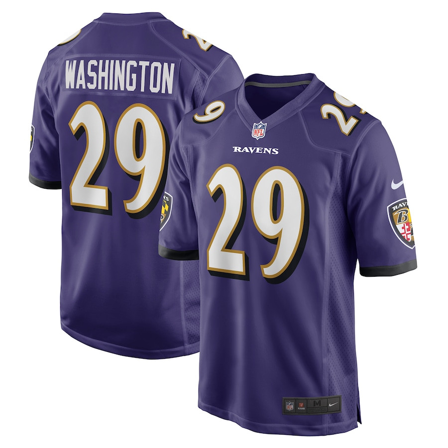 Ar'darius Washington 29 Baltimore Ravens Men Game Jersey - Purple Js8425