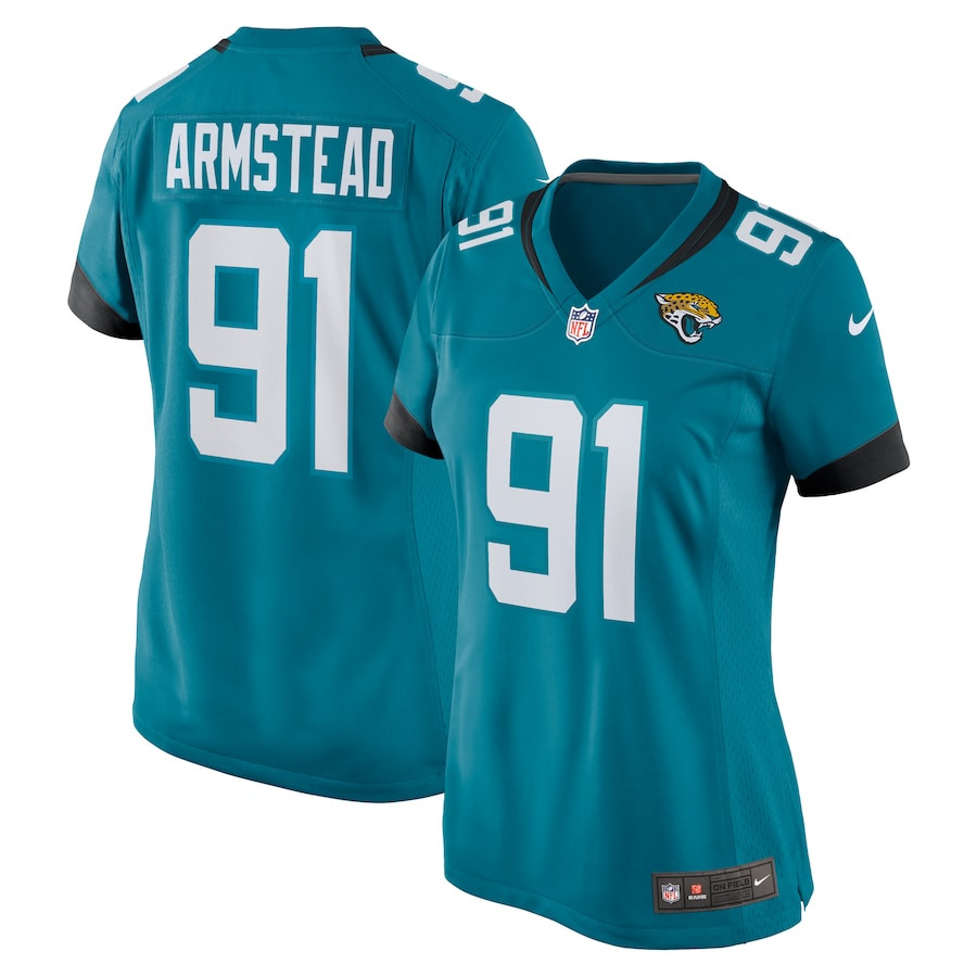 Arik Armstead 91 Jacksonville Jaguars Alternate Game Women Jersey - Teal Js3007