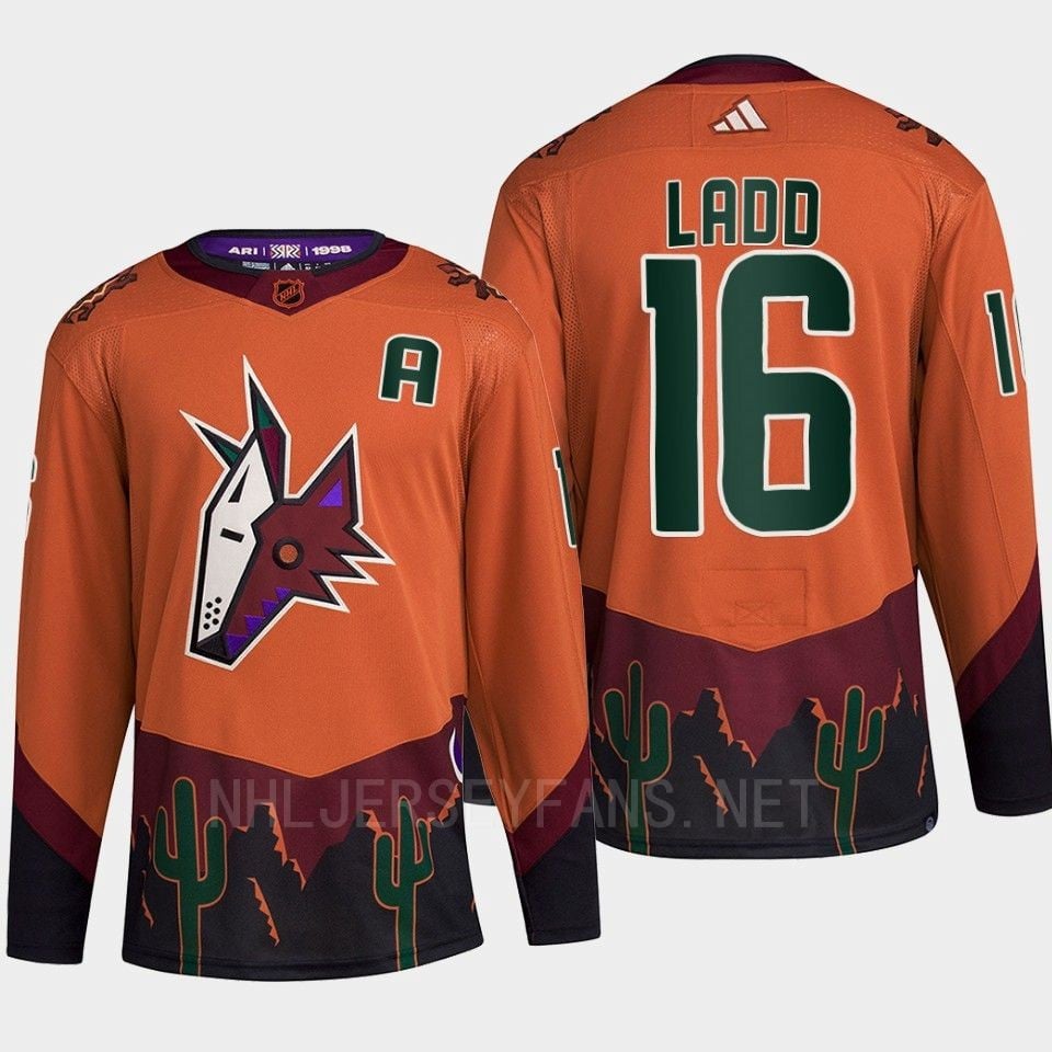 Arizona Coyotes 2022 Reverse Retro 2.0 Andrew Ladd 16 Orange Primegreen Jersey Men's