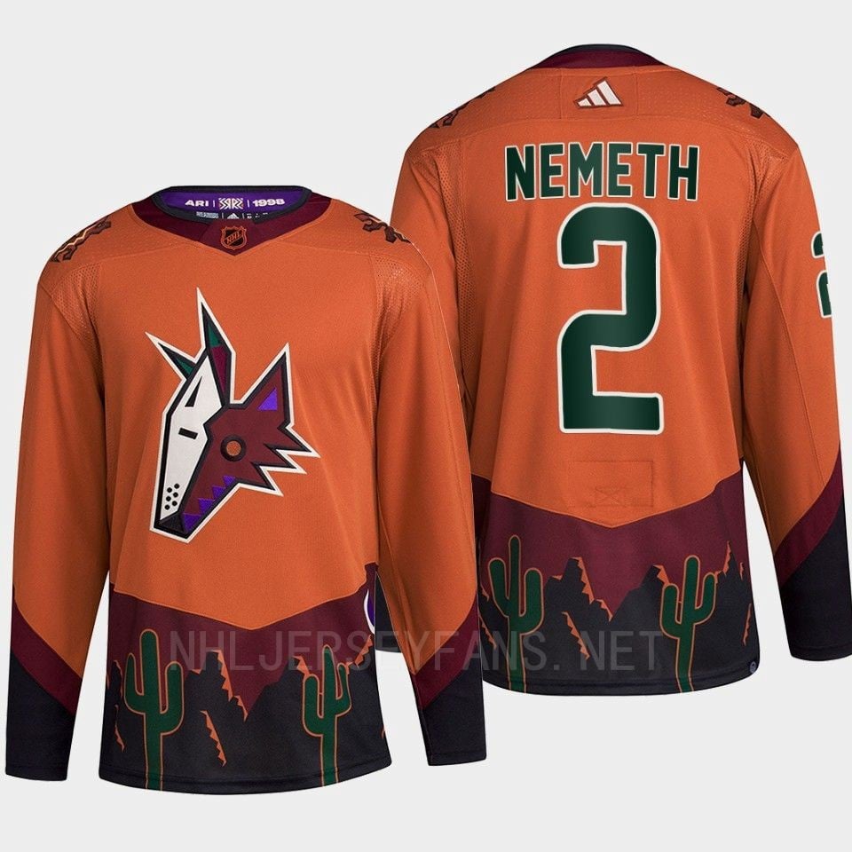 Arizona Coyotes 2022 Reverse Retro 2.0 Patrik Nemeth 2 Orange Primegreen Jersey Men's