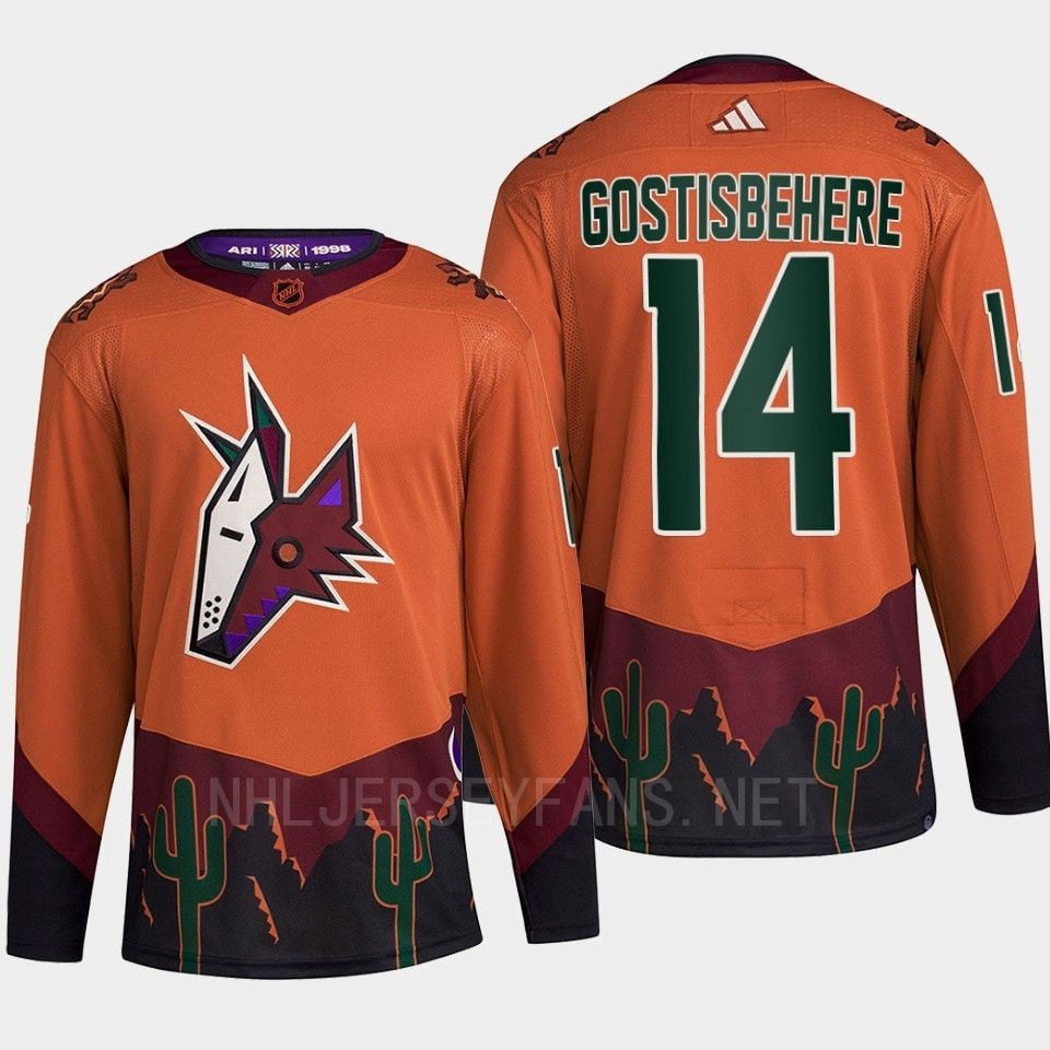 Arizona Coyotes 2022 Reverse Retro 2.0 Shayne Gostisbehere 14 Orange Primegreen Jersey Men's