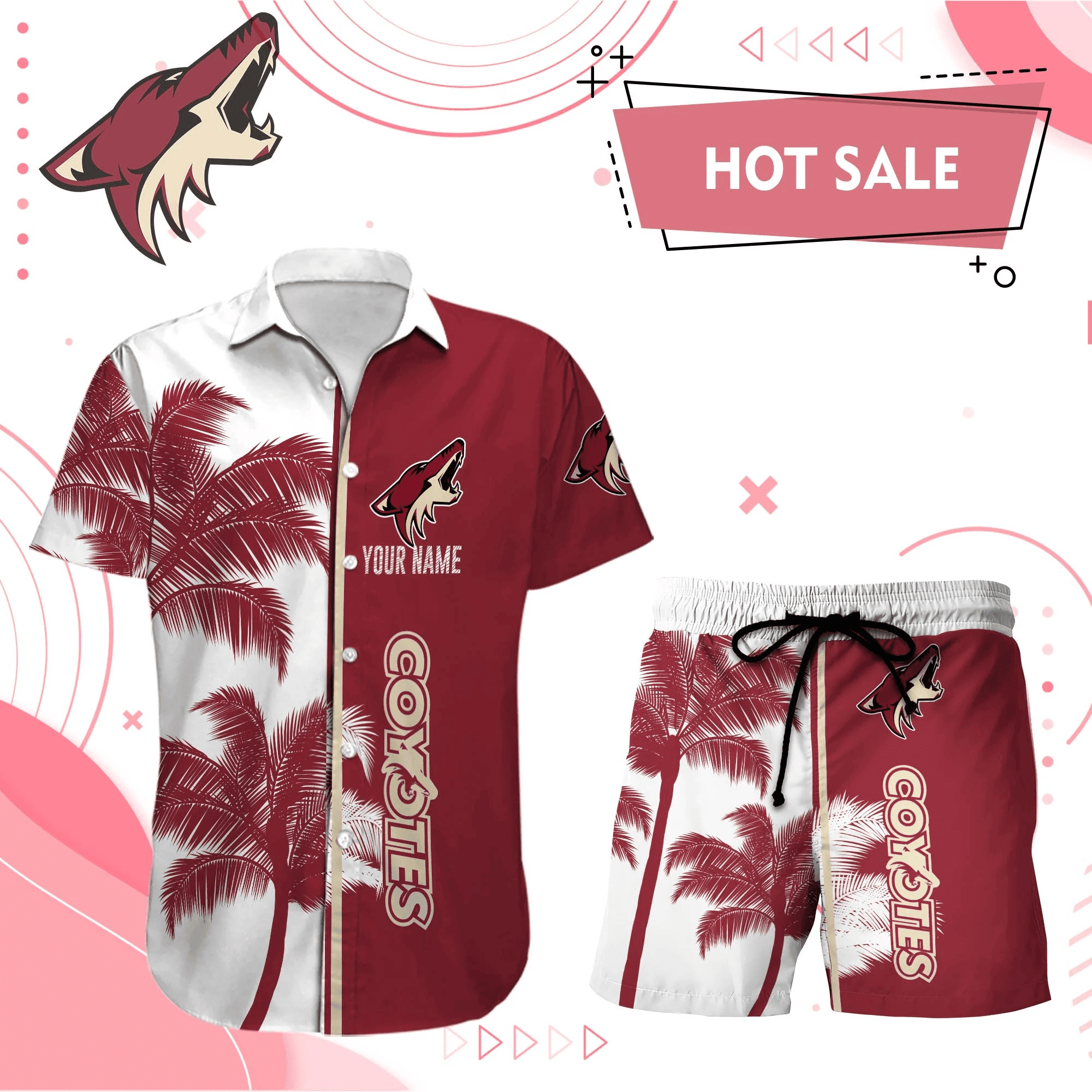 Arizona Coyotes Hawaiian Shirt And Set - Customized
