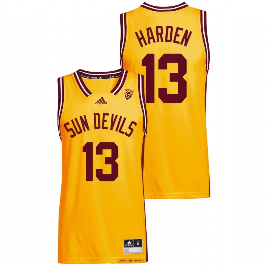 Arizona State Sun Devils James Harden 13 Gold Reverse Retro Basketball Men Jersey