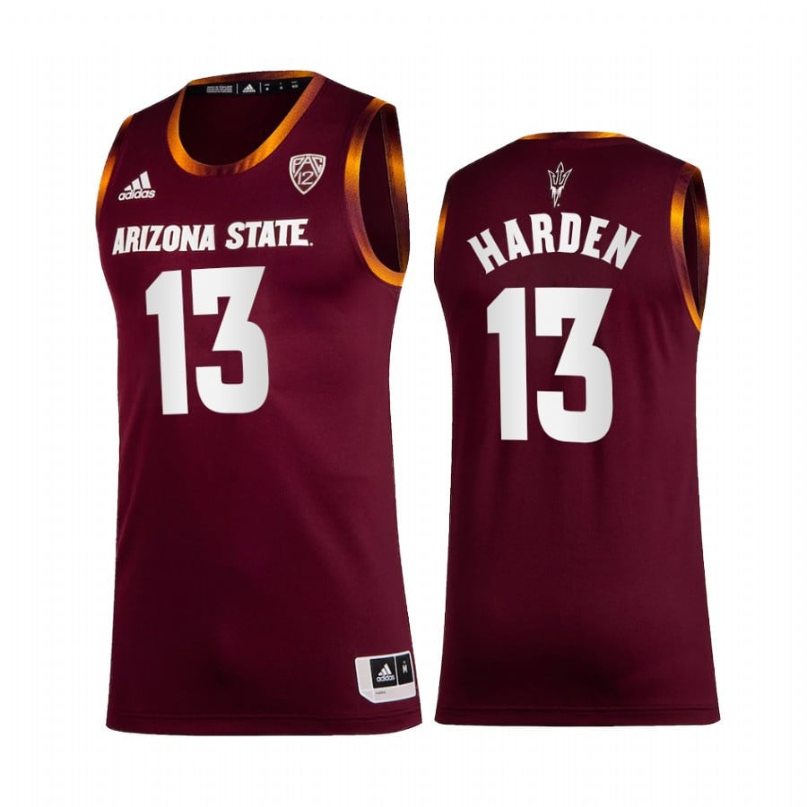 Arizona State Sun Devils James Harden 13 Jersey College Basketball Maroon Uniform