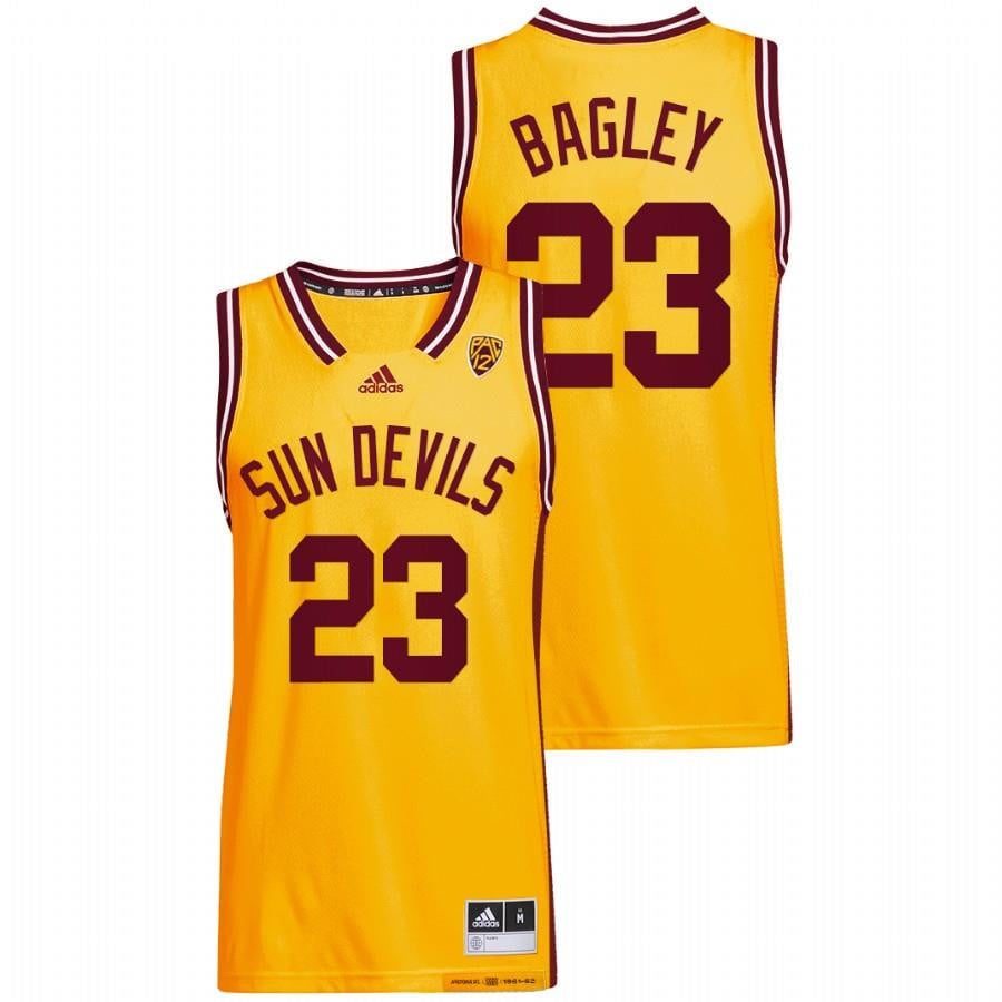 Arizona State Sun Devils Marcus Bagley 23 2022 Gold Reverse Retro College Basketball Men Jersey