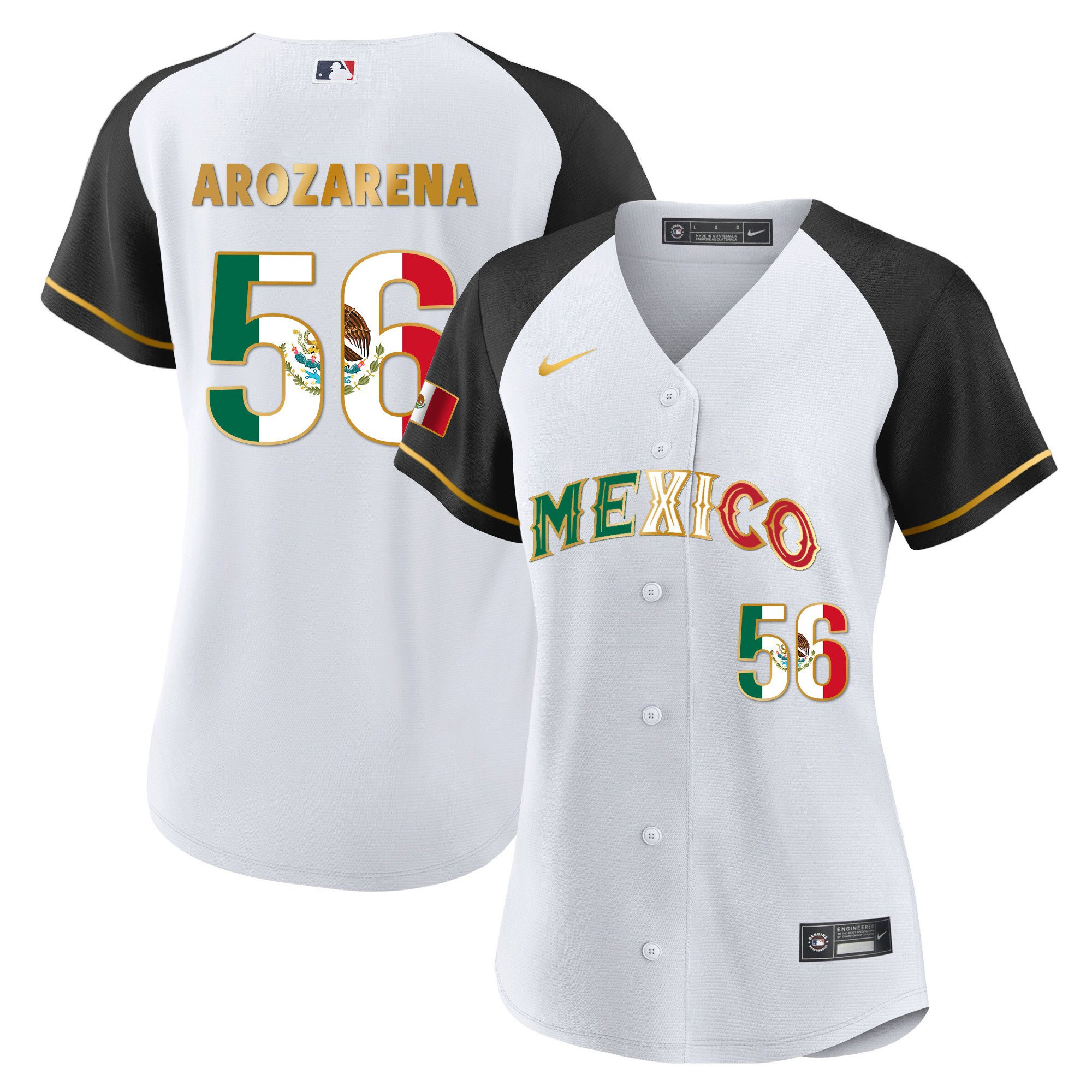 Arozarena 56 Mexico 2023 Flag Baseball Jersey - Alternate