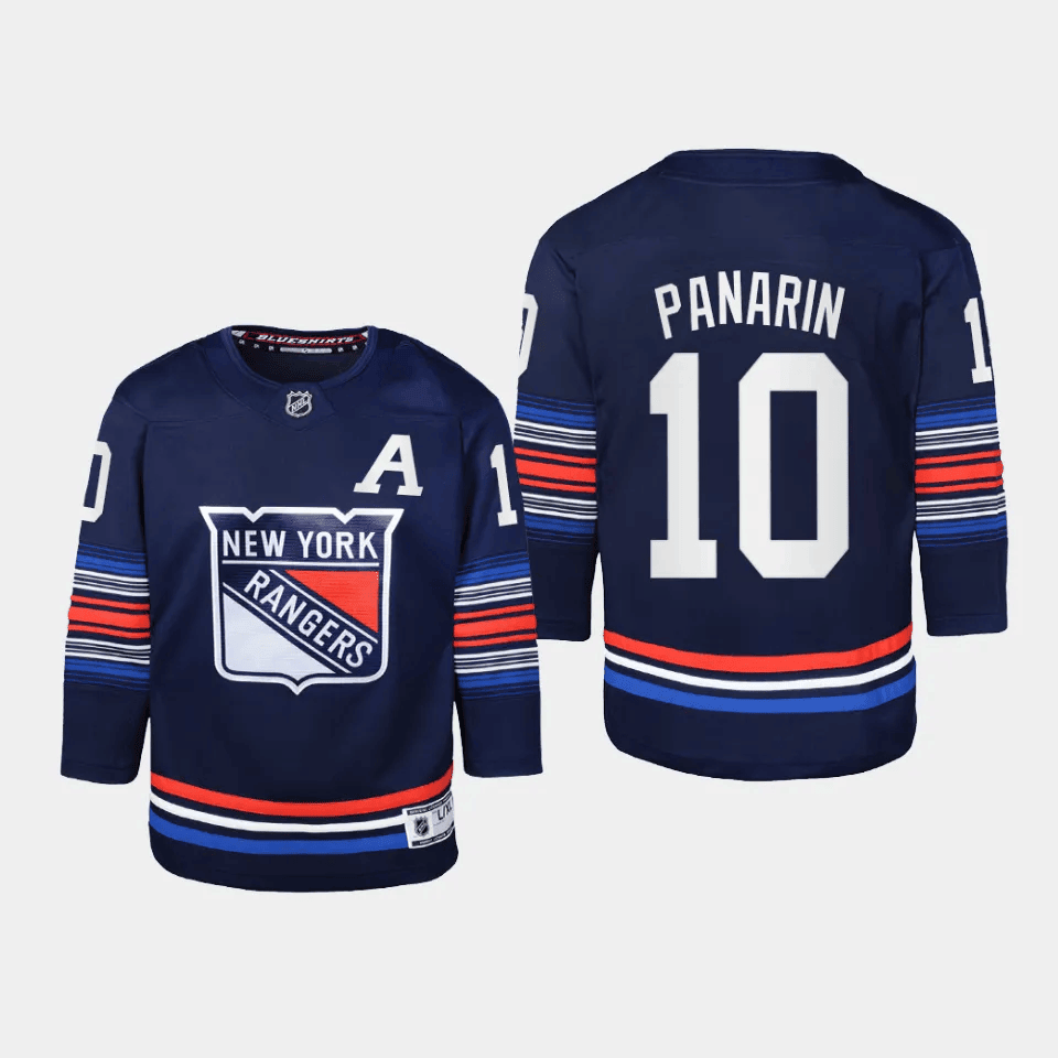 Artemi Panarin 10 New York Rangers 2024 Alternate Third Youth Jersey - Navy