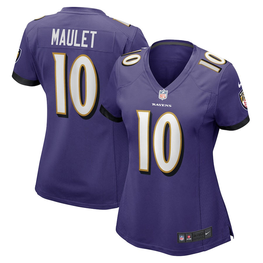 Arthur Maulet 10 Baltimore Ravens Women's Game Jersey - Purple Js6651