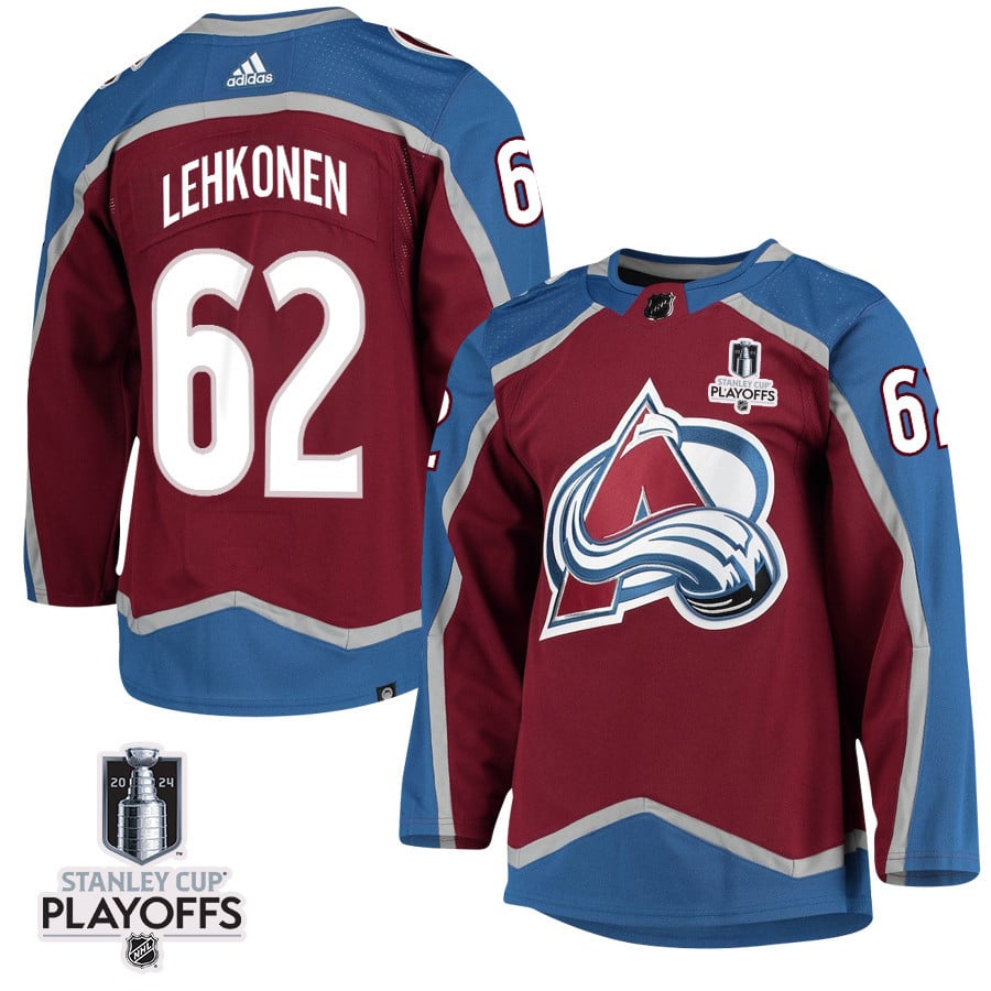 Artturi Lehkonen 62 Colorado Avalanche 2024 Nhl Playoffs Patch Home Jersey - Men