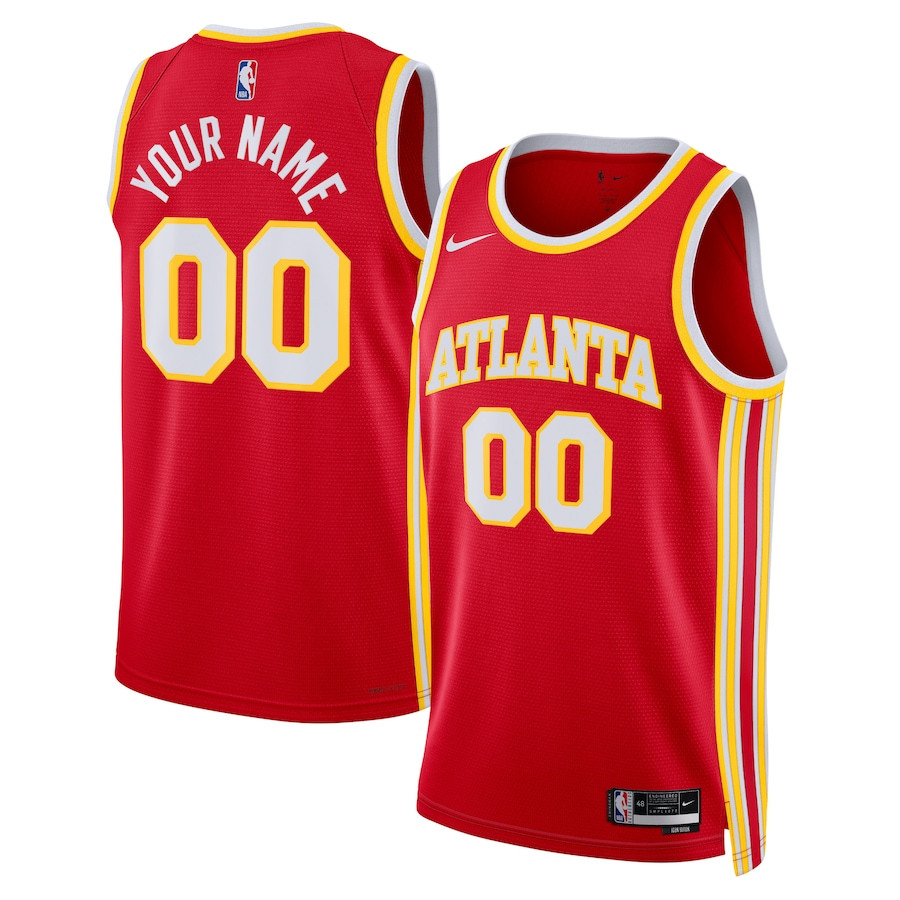 Atlanta Hawks 2023/24 Icon Swingman Custom Men Jersey - Red