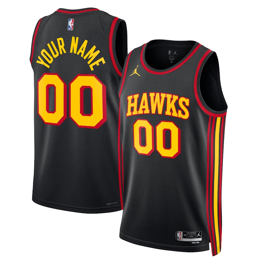 Atlanta Hawks 2023/24 Statement Swingman Custom Men Jersey - Black