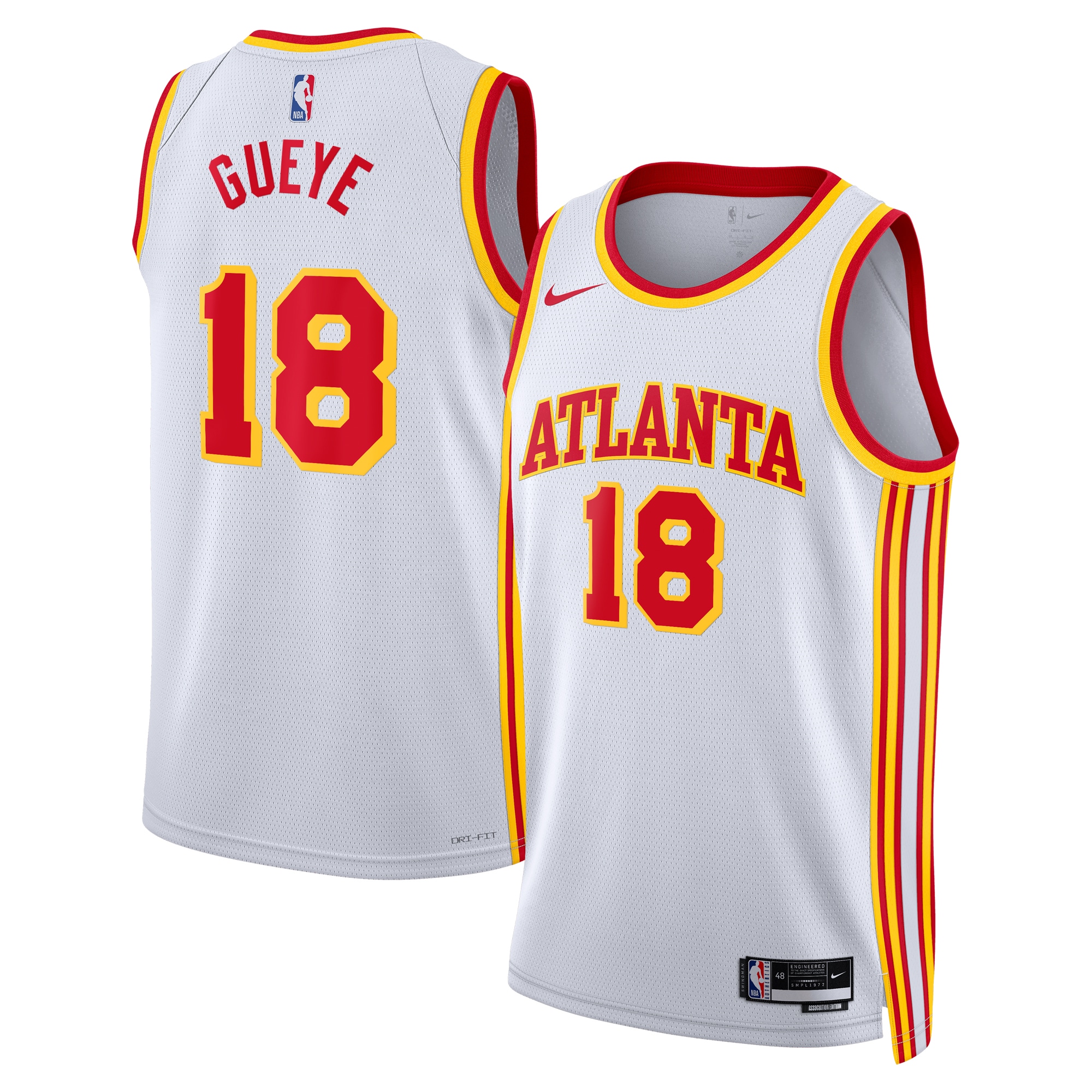 Atlanta Hawks Association Edition Swingman Jersey - White - Mouhamed Gueye - Unisex