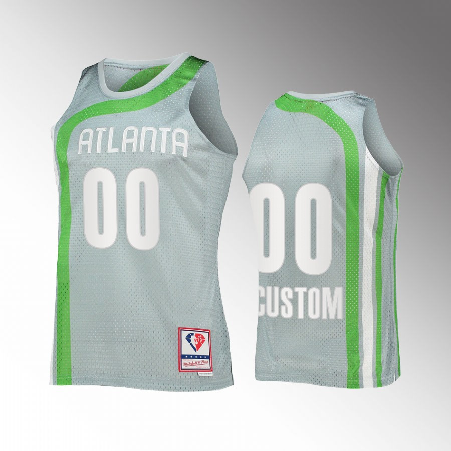 Atlanta Hawks Custom 00 Hardwood Classics Sliver Nba 75th Jersey