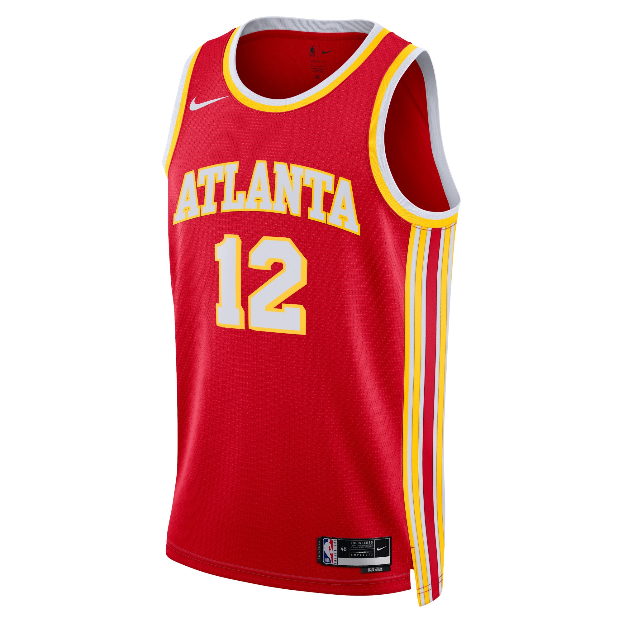 Atlanta Hawks Icon Edition Swingman Jersey - Red - De'andre Hunter - Unisex