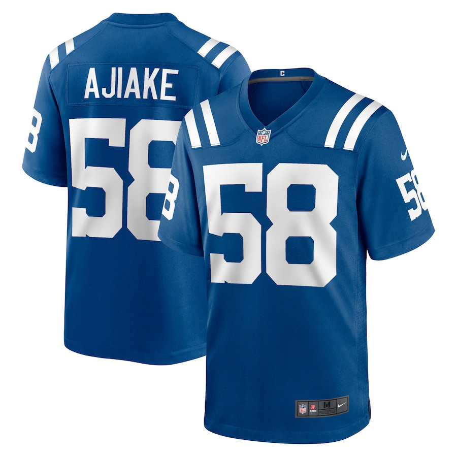 Austin Ajiake 58 Indianapolis Colts Game Men Jersey - Royal Js7128