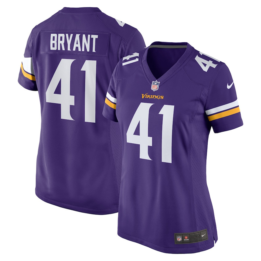 Austin Bryant 41 Minnesota Vikings Women Game Jersey - Purple Js8787