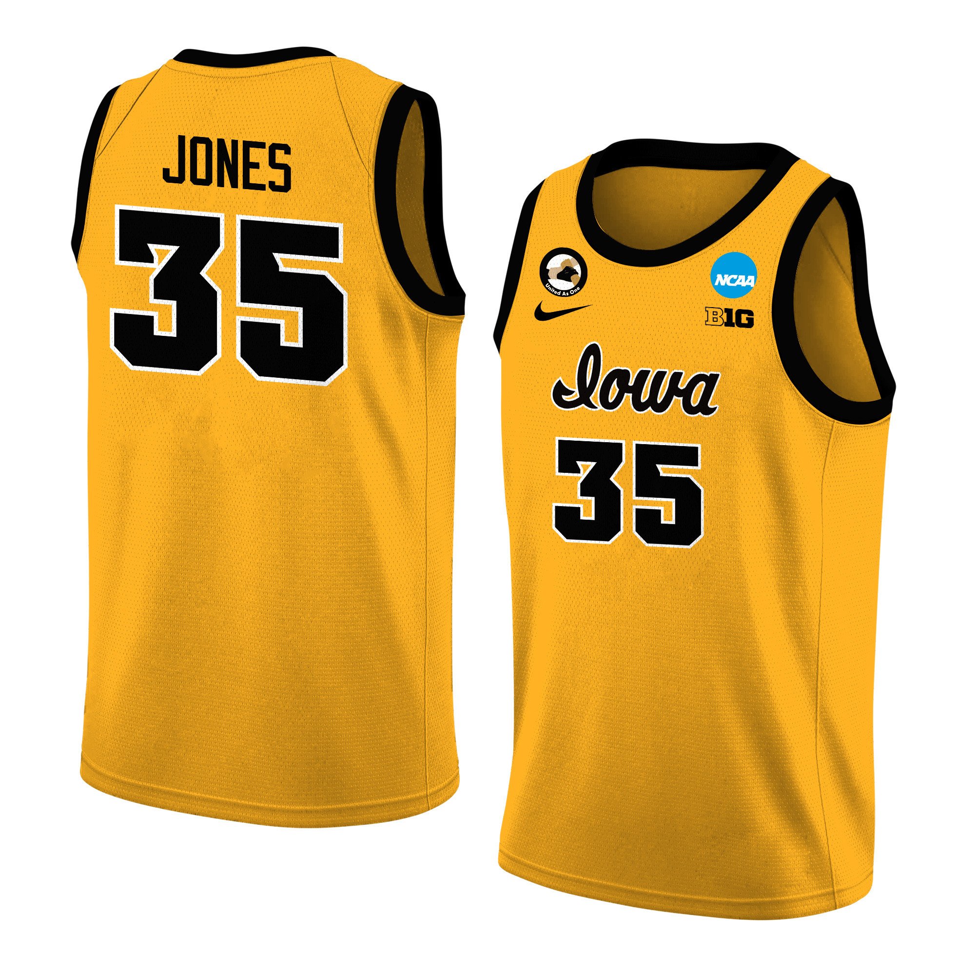 Ava Jones 35 Iowa Hawkeyes 2024 Women's Basketball Jersey - Yellow, Unisex Jersey