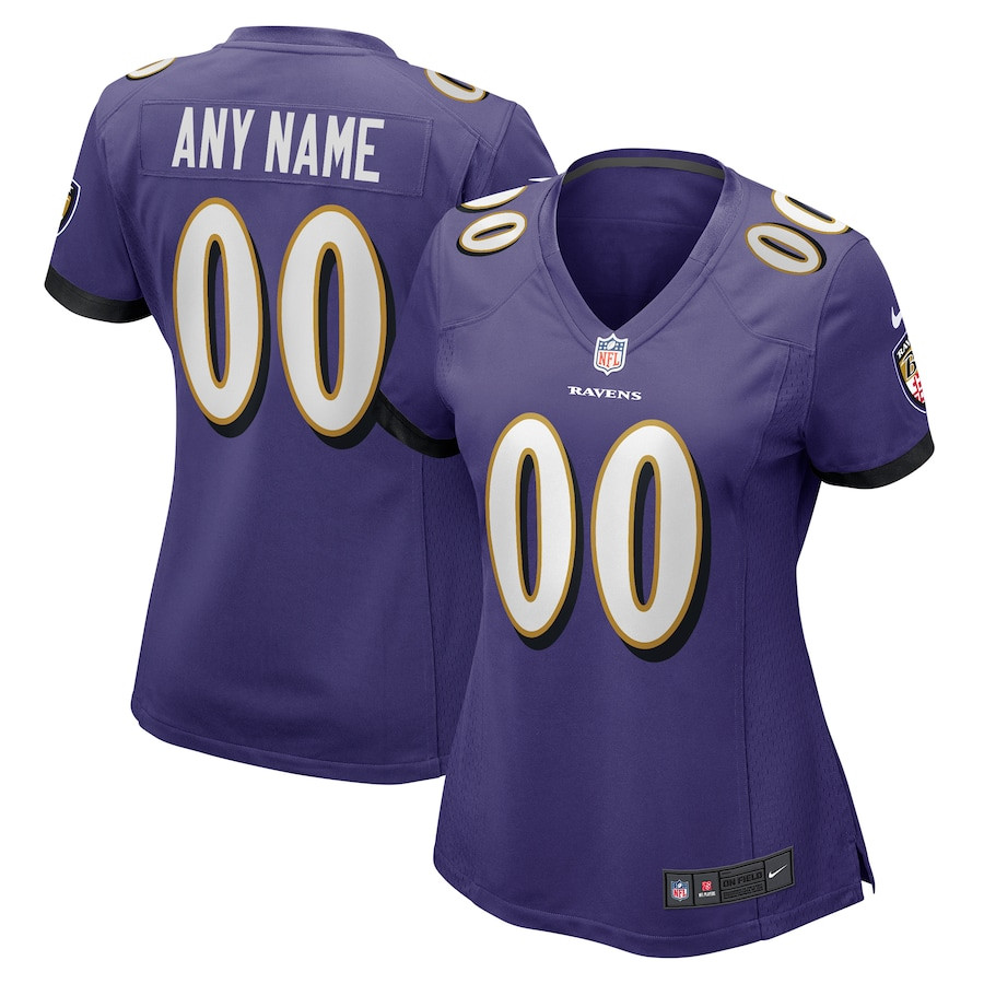 Baltimore Ravens Women Custom Game Jersey - Purple Js2403