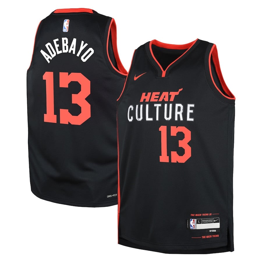 Bam Adebayo 13 Miami Heat 2023/24 City Edition Swingman Youth Jersey - Black