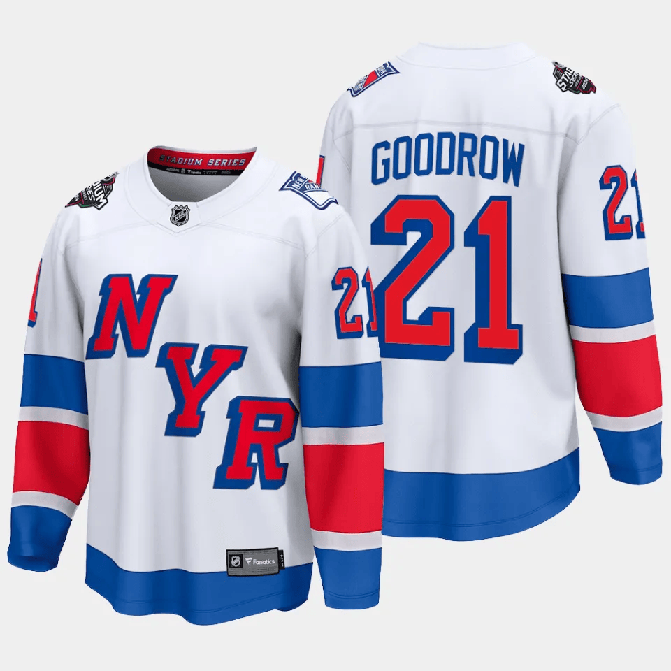 Barclay Goodrow 21 New York Rangers 2024 Stadium Series Patch Breakaway Jersey - Men, White