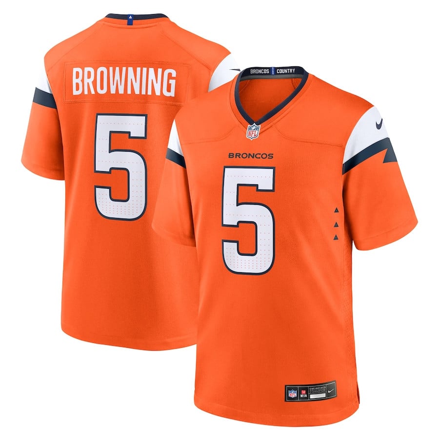 Baron Browning 5 Denver Broncos Team Game Men Jersey - Orange Js4119