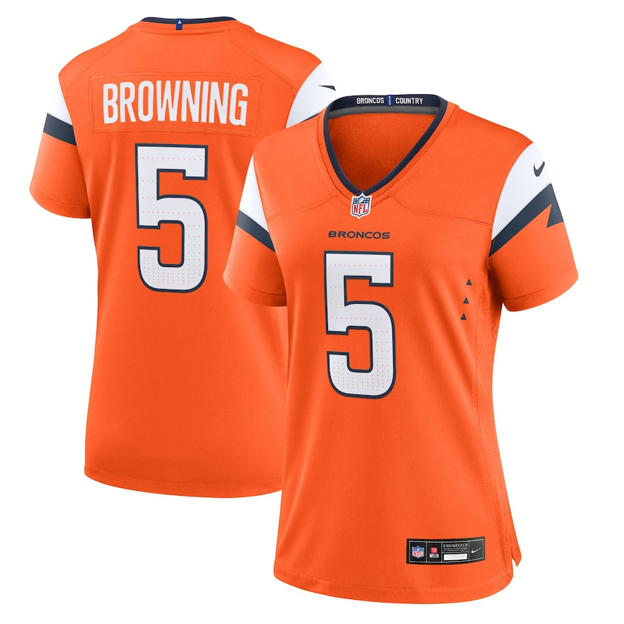 Baron Browning 5 Denver Broncos Women Team Game Jersey - Orange Js6322