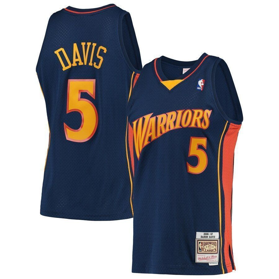 Baron Davis Golden State Warriors Mitchell & Ness 2006-07 Hardwood Classics Swingman Player Jersey - Navy