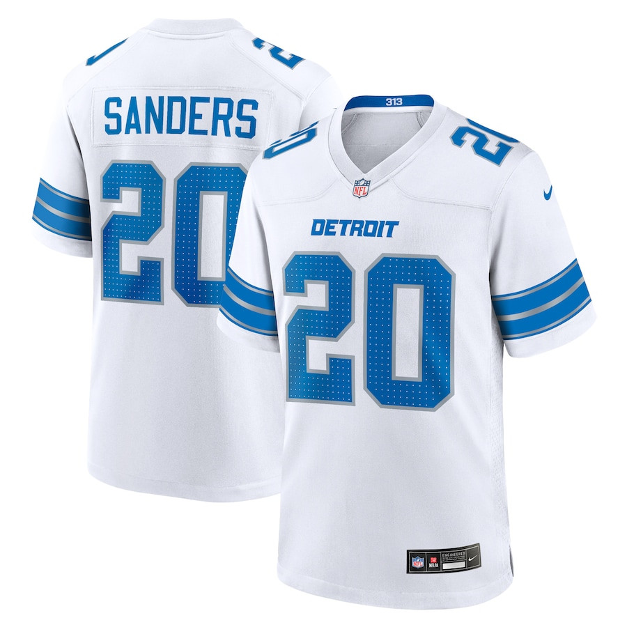 Barry Sanders 20 Detroit Lions Retired Player Game Men Jersey - White Js1718