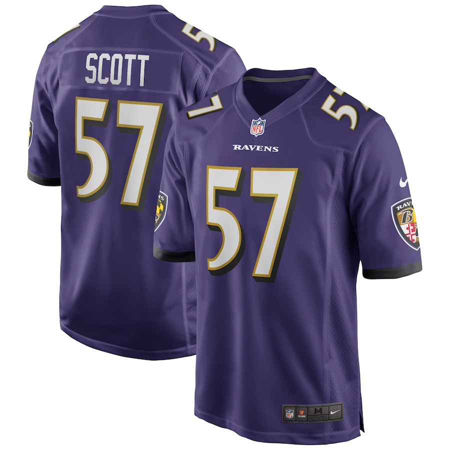 Bart Scott 57 Baltimore Ravens Men Game Retired Jersey - Purple Js4166