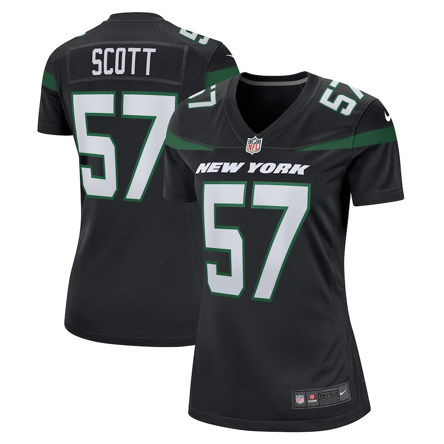 Bart Scott 57 New York Jets Women Retired Jersey - Black Js2311