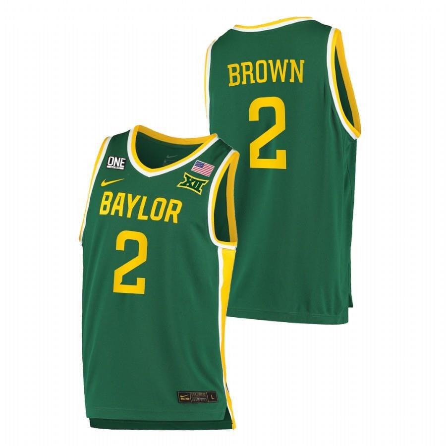 Baylor Bears 2 Kendall Brown 2023 Green College Basketball Men Jersey