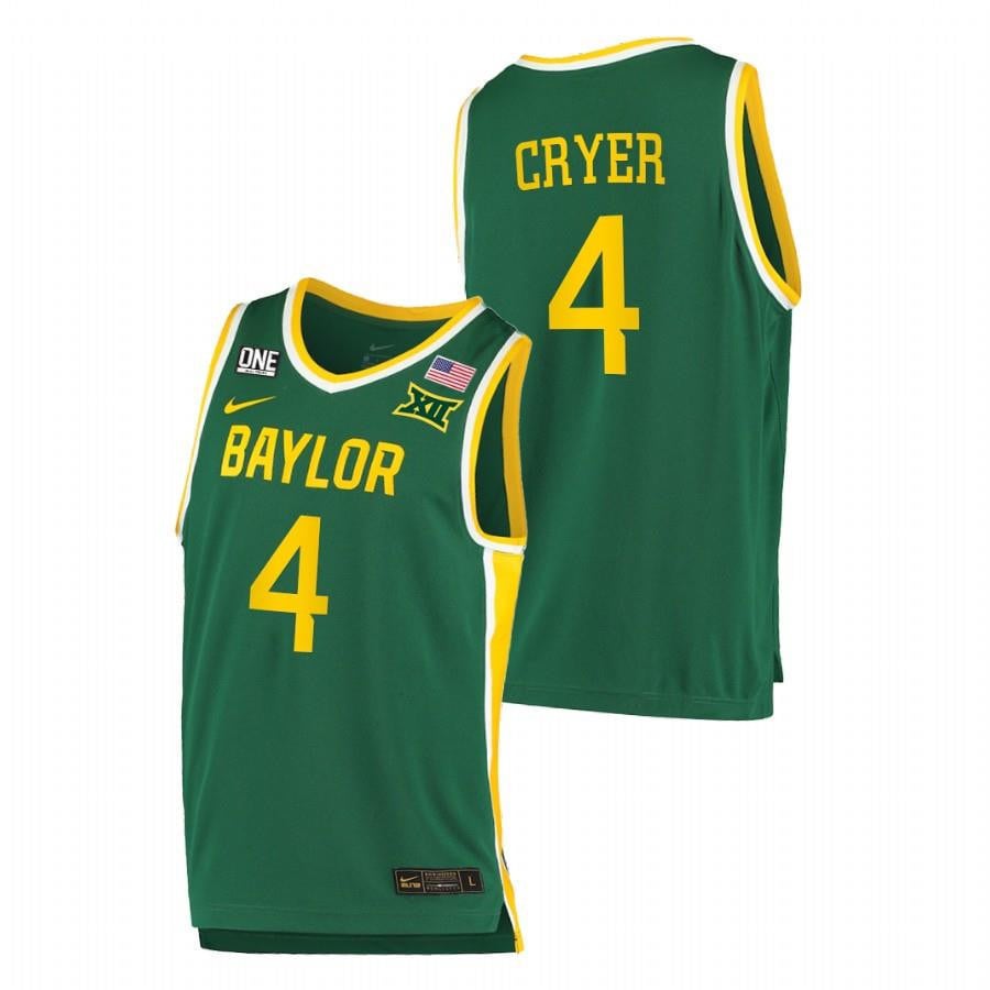 Baylor Bears 4 Lj Cryer 2023 Green College Basketball Men Jersey