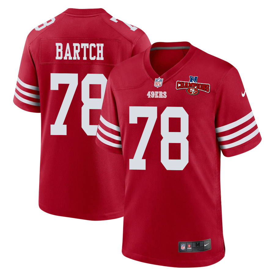 Ben Bartch 78 San Francisco 49ers Nfc Champions Patch Game Men Jersey - Scarlet Js8784