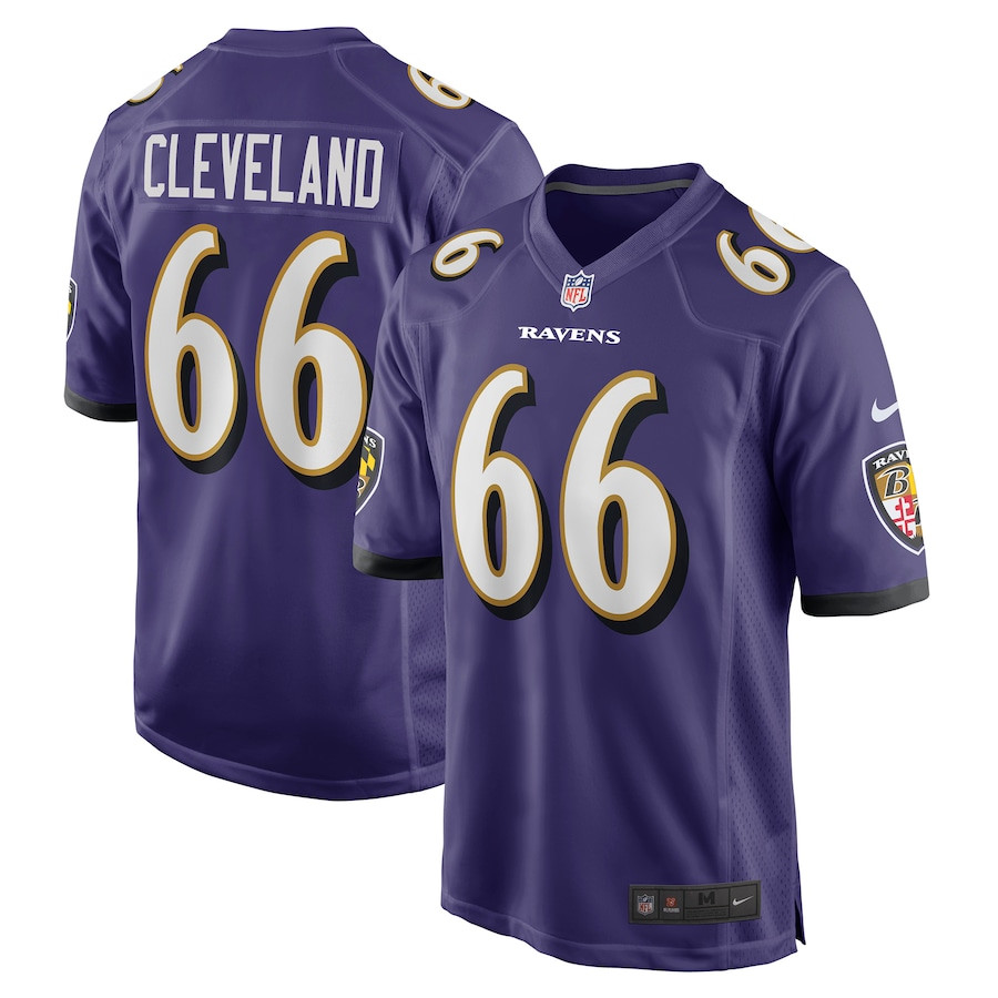 Ben Cleveland 66 Baltimore Ravens Game Men Jersey - Purple Js8540