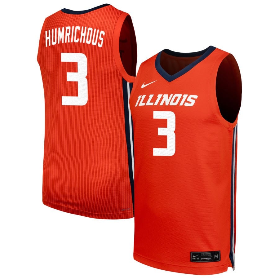 Ben Humrichous 3 Illinois Fighting Illini Unisex Nil Men's Basketball Jersey - Orange