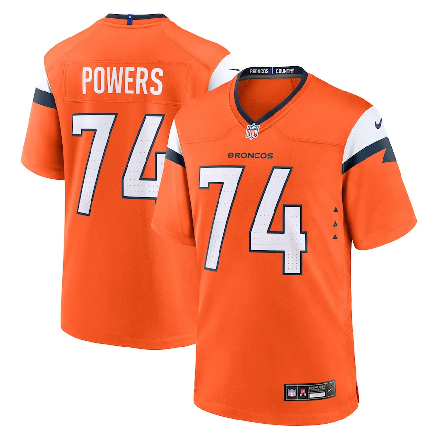 Ben Powers 74 Denver Broncos Team Game Men Jersey - Orange Js5446