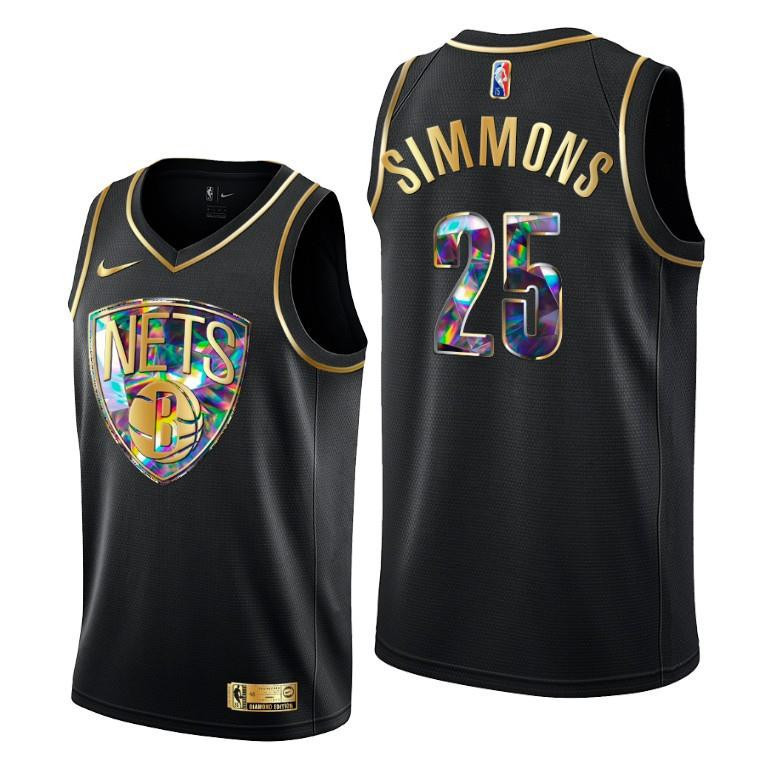 Ben Simmons 10 Brooklyn Nets Diamond Logo Black Jersey - Men Jersey