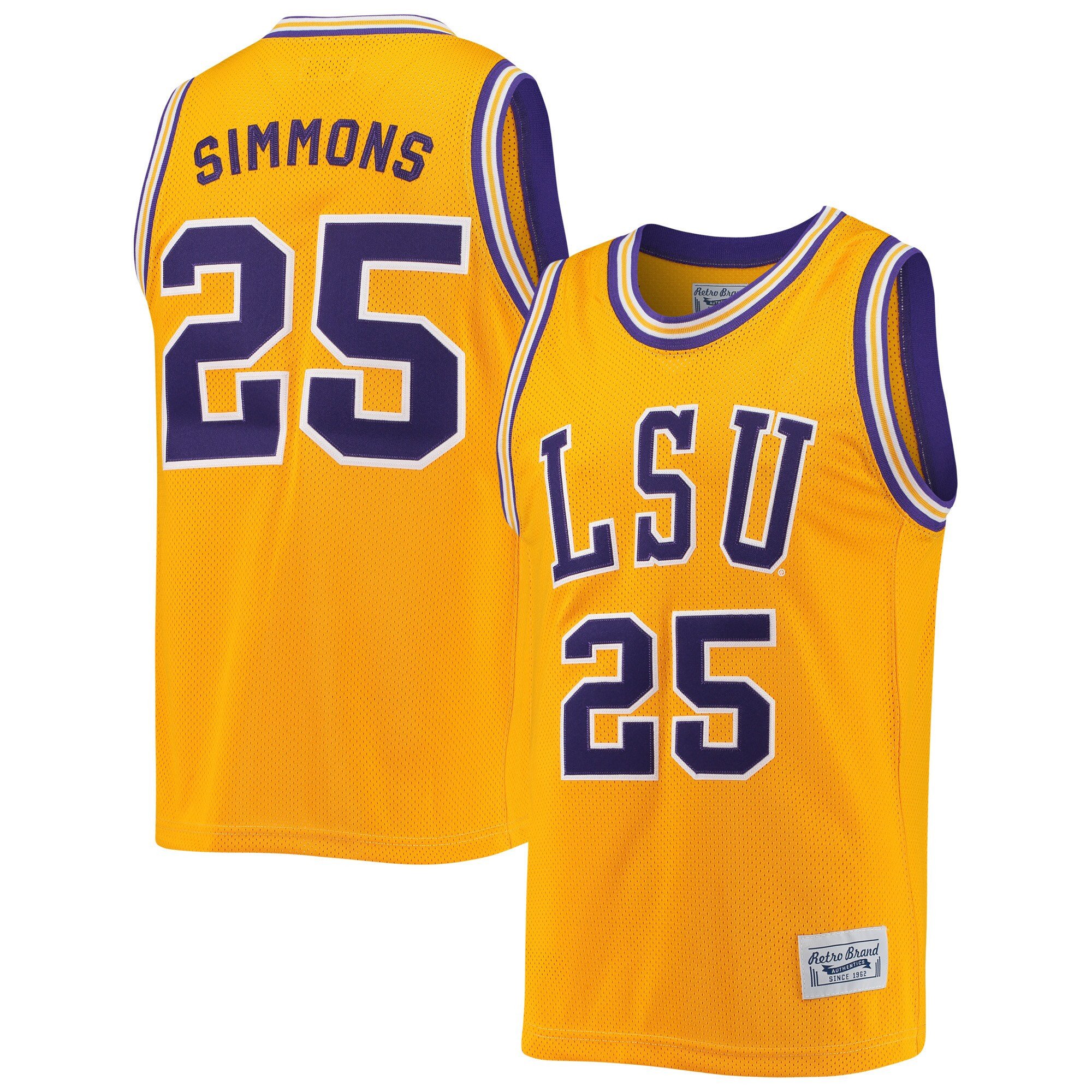 Ben Simmons #25 Lsu Tigers Retro Classic Basketball Men Jersey - Gold