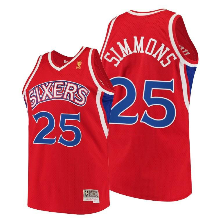 Ben Simmons Philadelphia 76ers Red Throwback 90s Jersey Hwc Swingman - Men Jersey