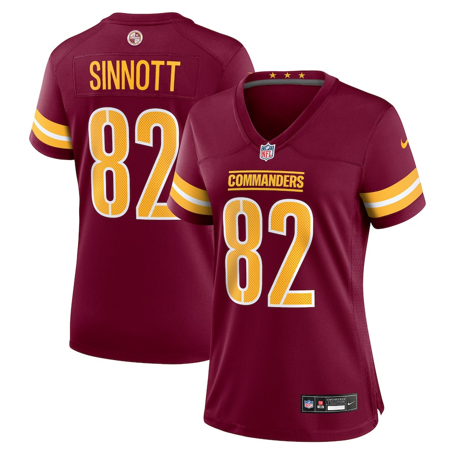 Ben Sinnott 82 Washington Commanders Women's Game Jersey - Burgundy Js5002