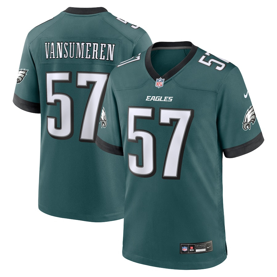 Ben Vansumeren 57 Philadelphia Eagles Team Game Men Jersey - Midnight Green Js4495