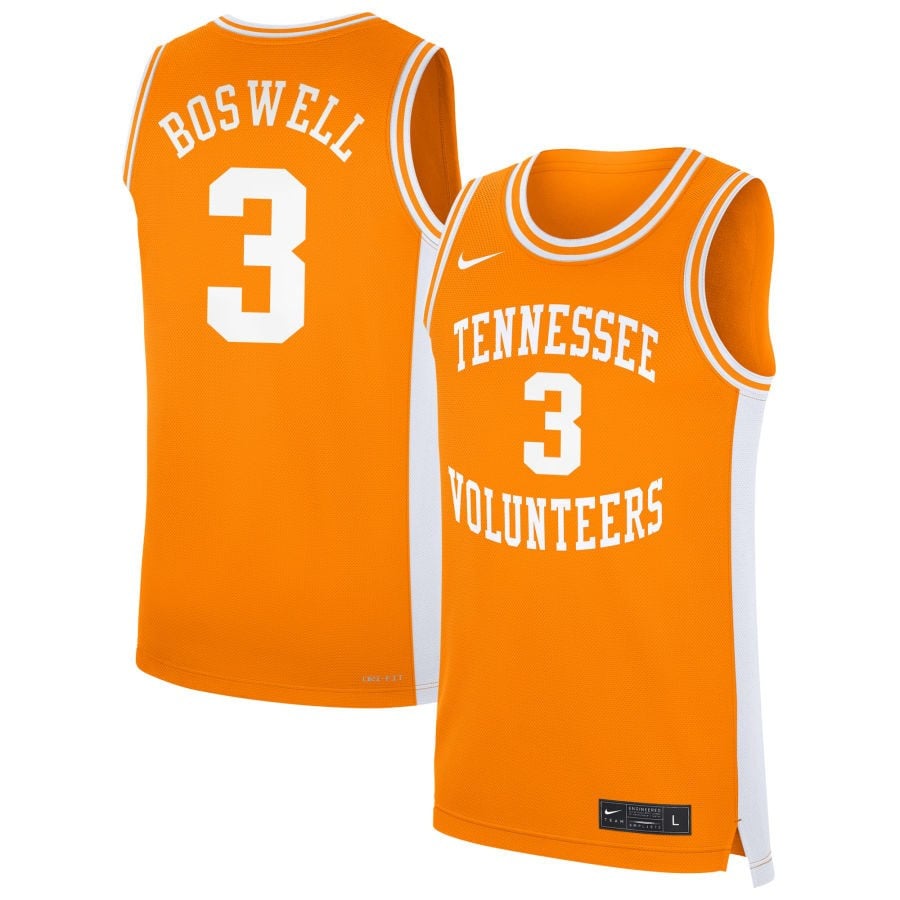 Bishop Boswell 3 Tennessee Volunteers Unisex Men's Basketball Nil Jersey - Orange