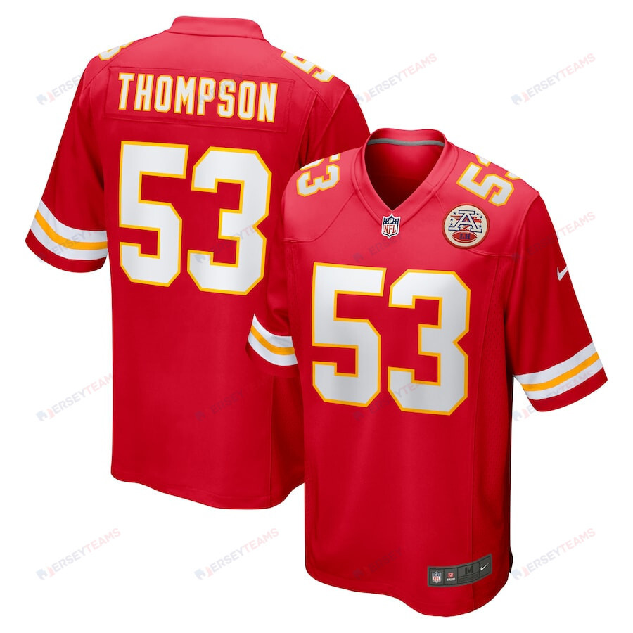 Bj Thompson 53 Kansas City Chiefs Game Men Jersey - Red Js5075