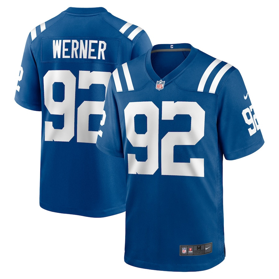 Bjoern Werner 92 Indianapolis Colts Retired Player Game Men Jersey - Royal Js6871