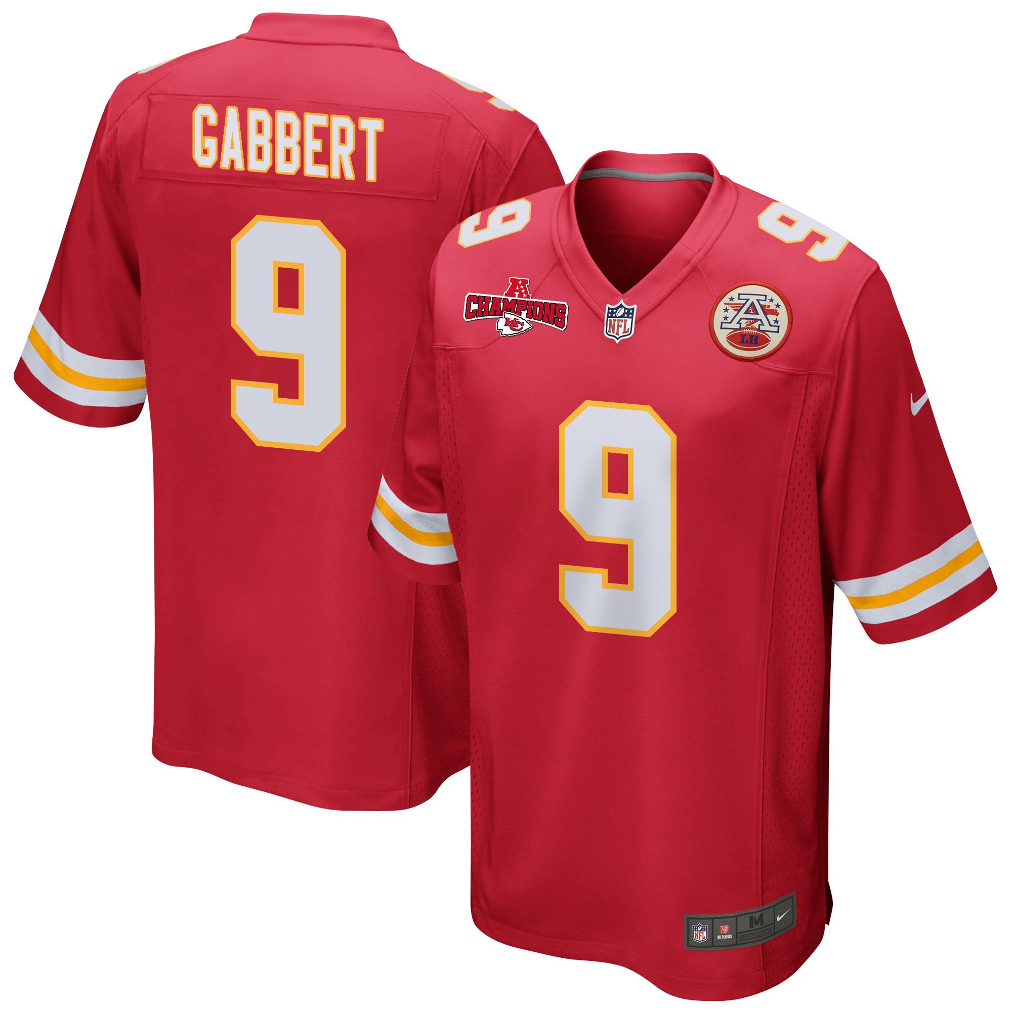 Blaine Gabbert 9 Kansas City Chiefs Afc Champions Patch Game Men Jersey - Red Js5153