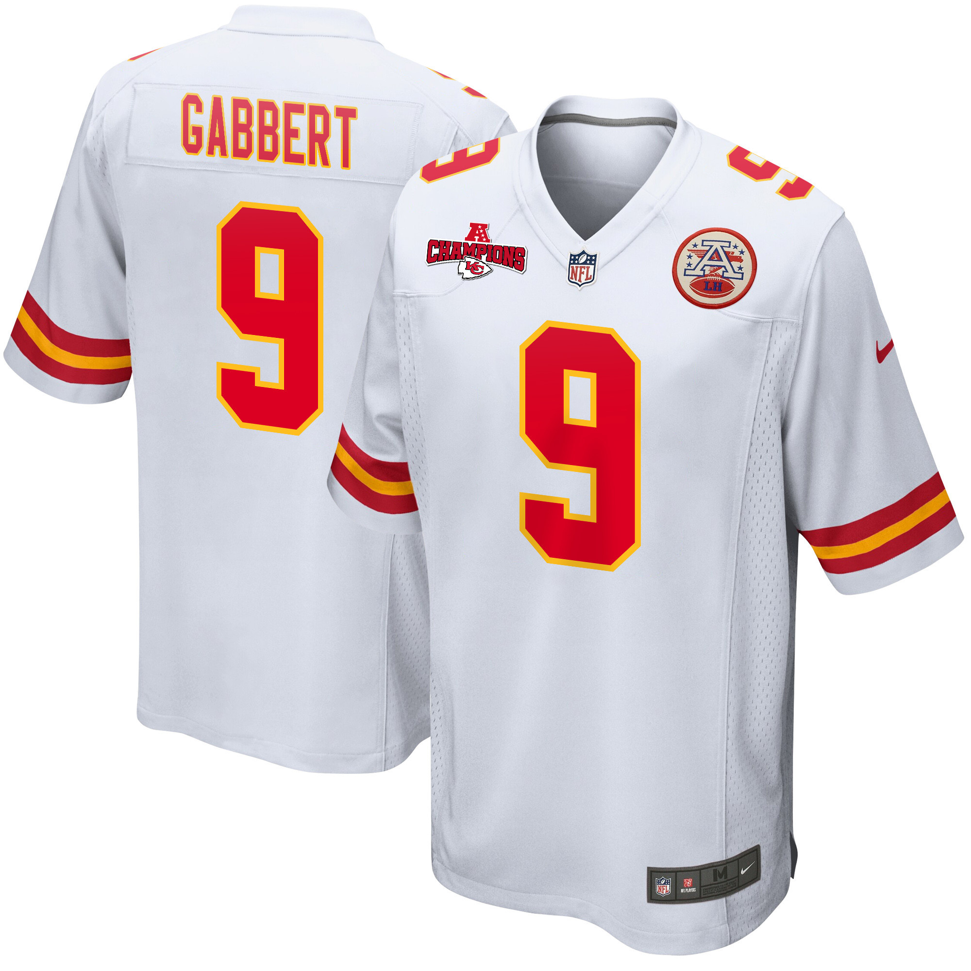 Blaine Gabbert 9 Kansas City Chiefs Afc Champions Patch Game Men Jersey - White Js1816