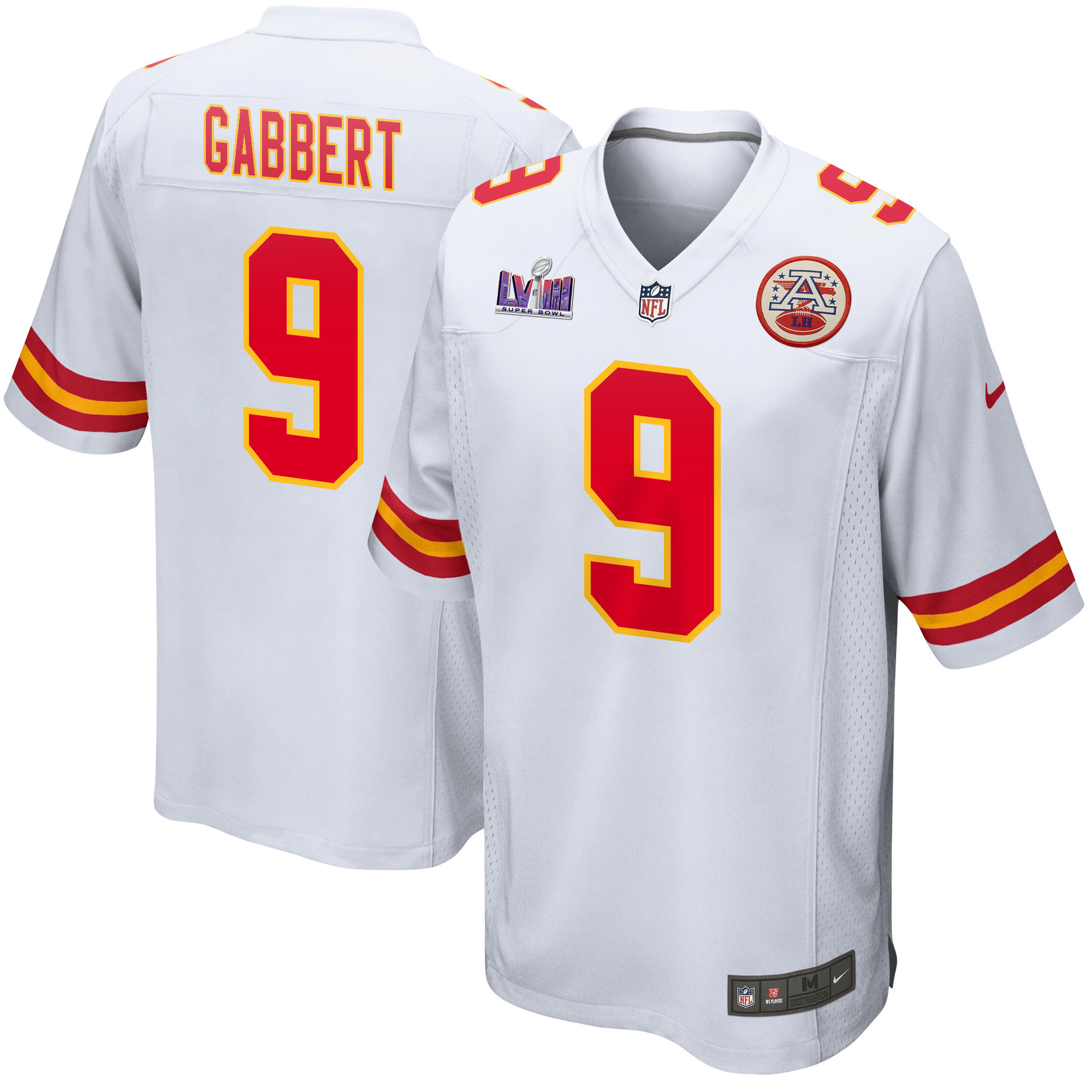 Blaine Gabbert 9 Kansas City Chiefs Super Bowl Lviii Patch Game Men Jersey - White Js6880