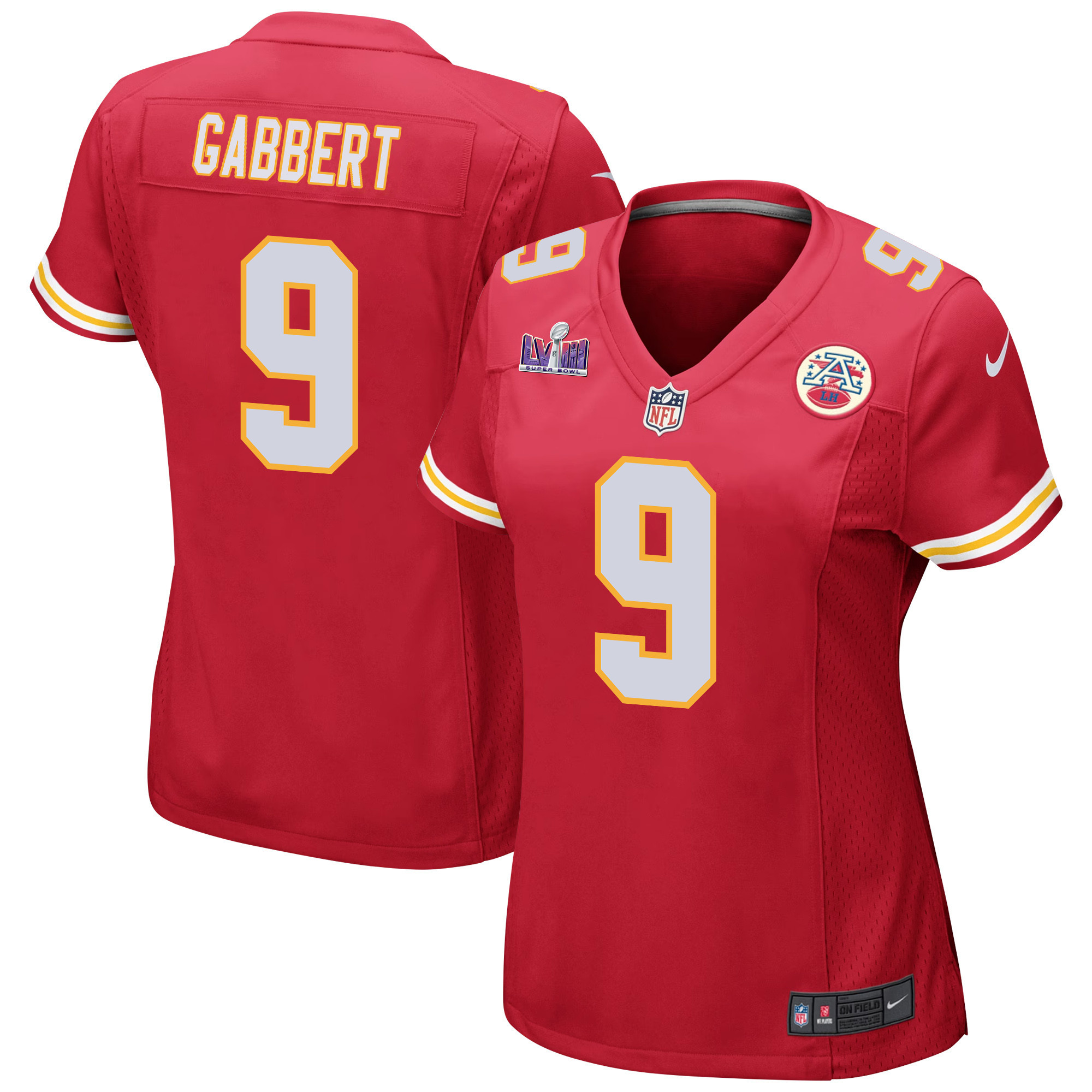 Blaine Gabbert 9 Kansas City Chiefs Super Bowl Lviii Patch Game Women Jersey - Red Js5855