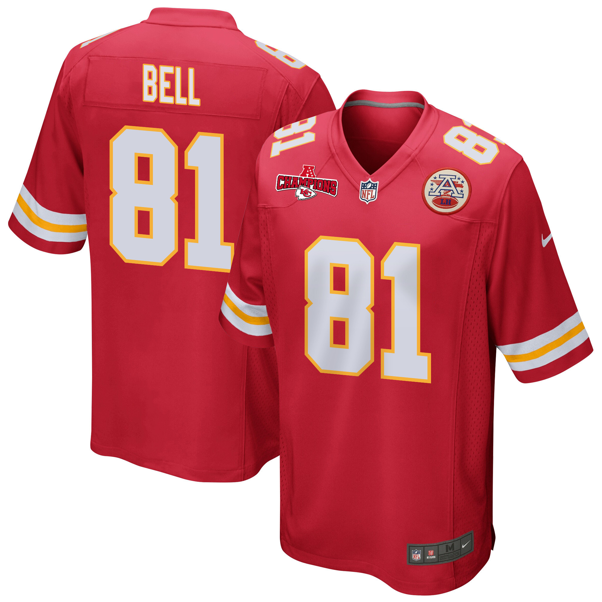 Blake Bell 81 Kansas City Chiefs Afc Champions Patch Game Men Jersey - Red Js5417